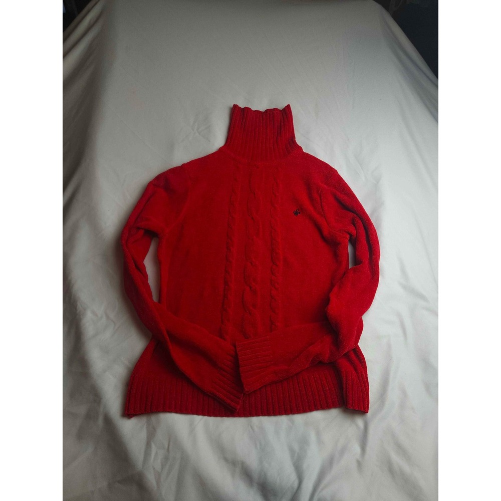 Southpole Red Cable Knit Turtleneck Sweater XL Long Sleeve Womens